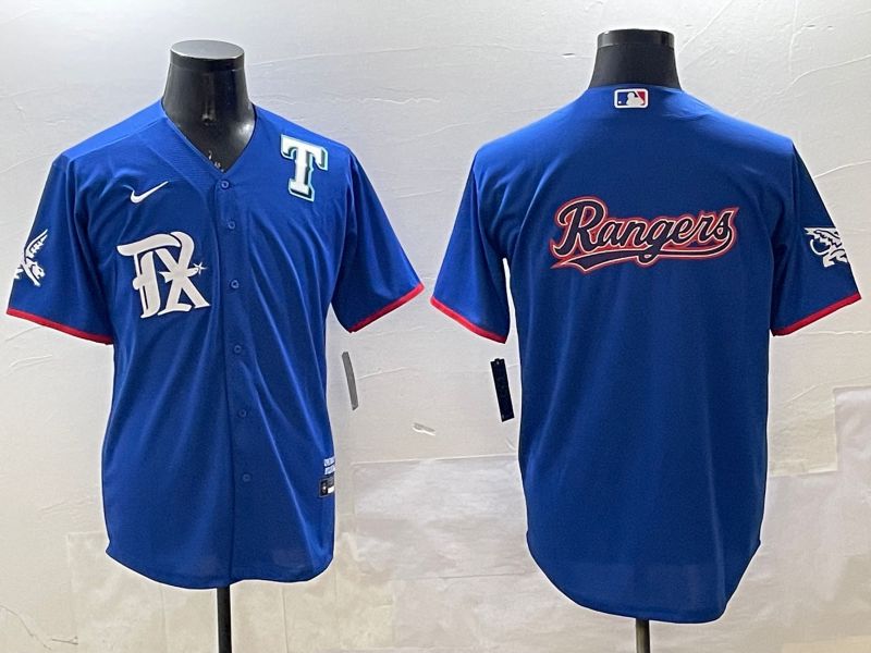 Men Texas Rangers Blank Blue City Edition 2025 Nike MLB Jersey style 5